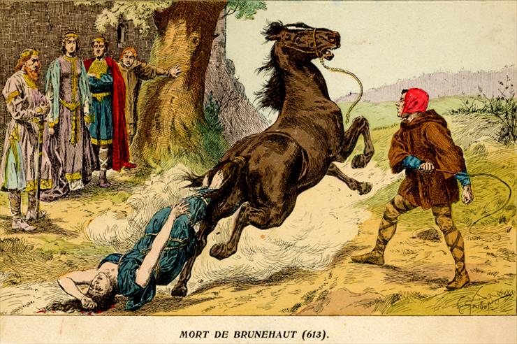  Historia Francji w obrazach - 1902  Grobet  613  Mort de Brunehaut.jpg