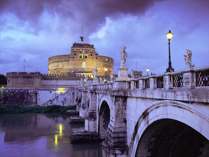 podróże - Rzym, widok na Zamek i Most św. Anioła.jpg