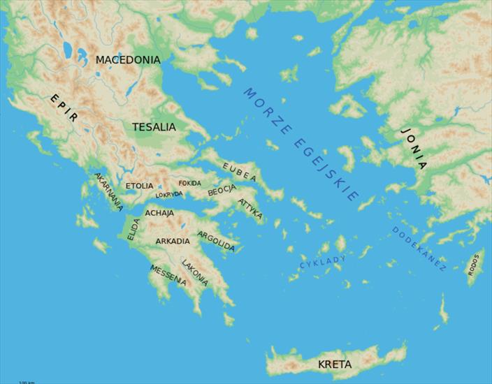 Rzym starożytny - geografia historyczna - obrazy - . 13-14. Mapa starożytnej Grecji.png