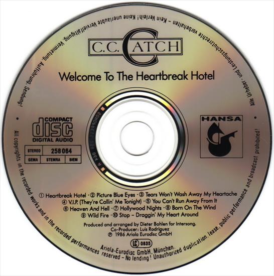 1986 - Welcome to the heartbreak hotel - C.C. Catch - Welcome To The Heartbreak Hotel cd.jpg