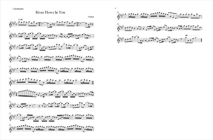Muzyka filmowa- nuty - River Flows In You- Yiruma- na instrumenty w stroju C.jpg