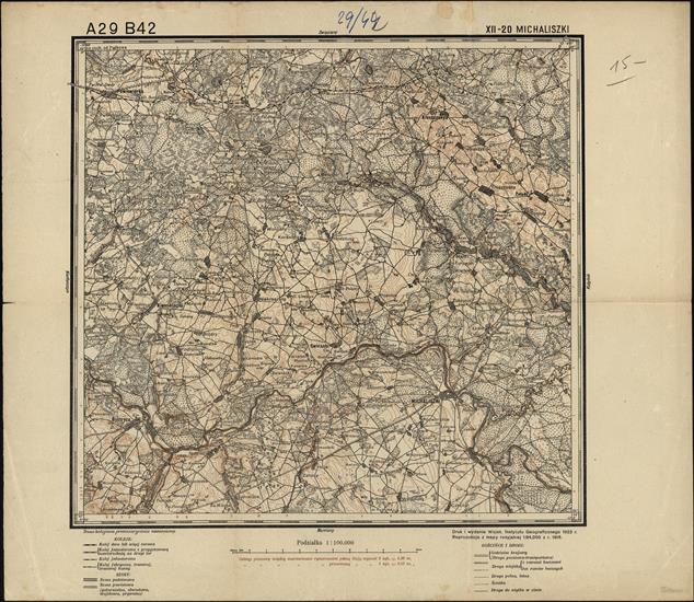 Mapa taktyczna Polski 1_100 000 - przedruki map zaborczych w cięciu rosyjskim - A29_B42_XII-20_MICHALISZKI_1923.jpg