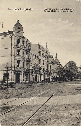 wrzeszcz langfuhr - Fragment ul. Grunwaldzkiej róg Do Studzienki Langf...artie an der Hauptstrasse Ecke Heiligenbrunner Weg.jpg