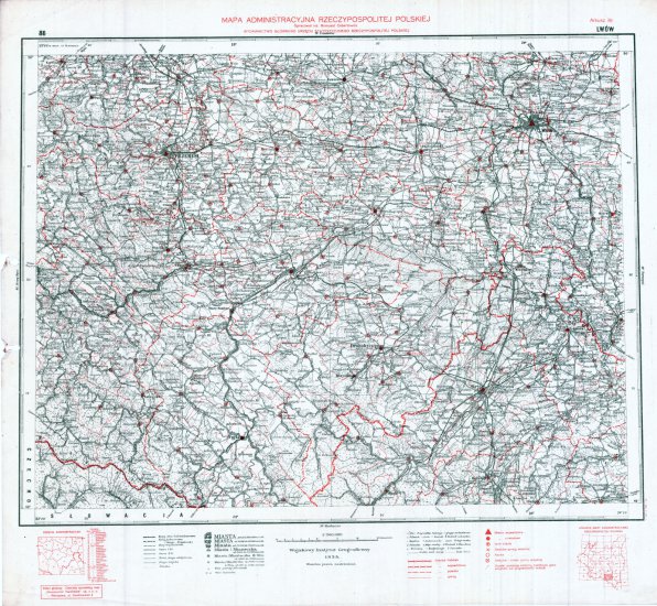 Mapa administracyjna Rzeczypospolitej Polskiej 1-300.000 - 86 - Arkusz 38 LWÓW WIG 1937.jpg