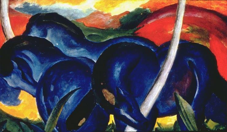 Sztuka powszechna XXw. - Slajdówka - 105.Franc Marc, wielkie niebieskie konie, 1913-14.jpg