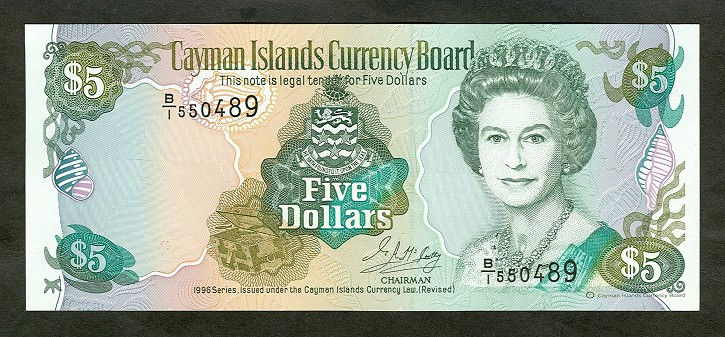 Cayan Islands - CaymanIslandsP17-5Dollars-1996-donatedth_f.jpg