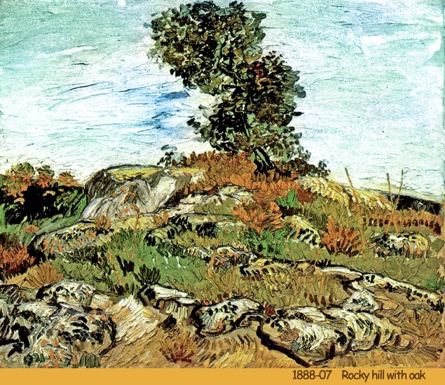 3. Arles 1888 -89 - 1888-07 06 - Rocky hill with oak.jpg