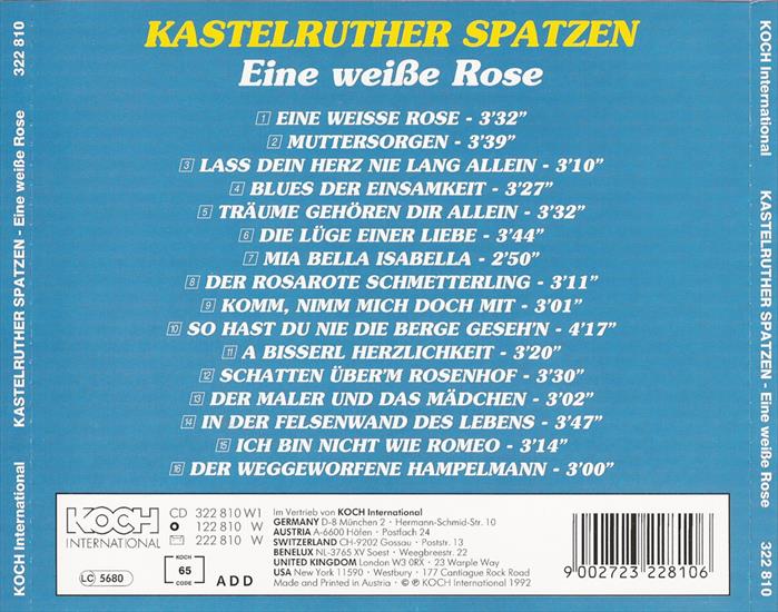 Kastelruther Spatzen - Eine Weie Rose 1992 - back.jpg