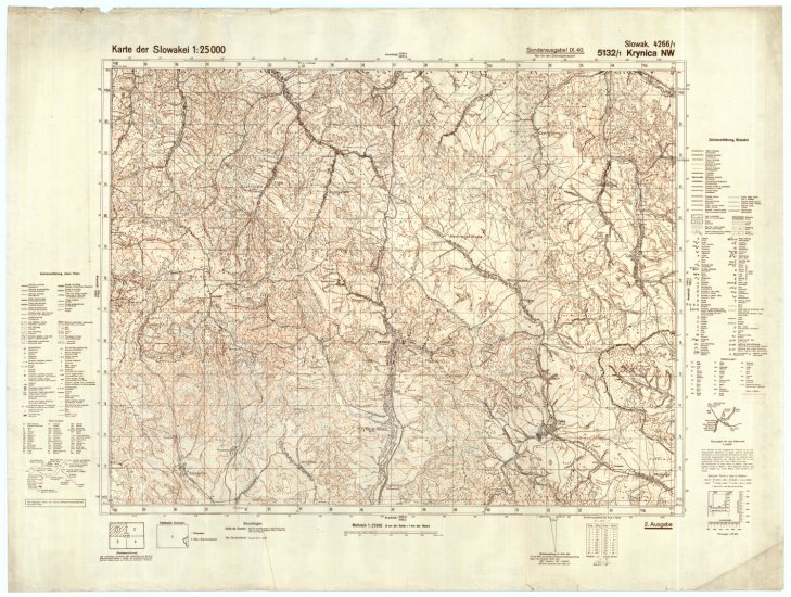 Mapy regionalne Polski - Karte_der_Slowakei_25K_Krynica_NW_5132-1_Slowak_4266-1_1940.jpg