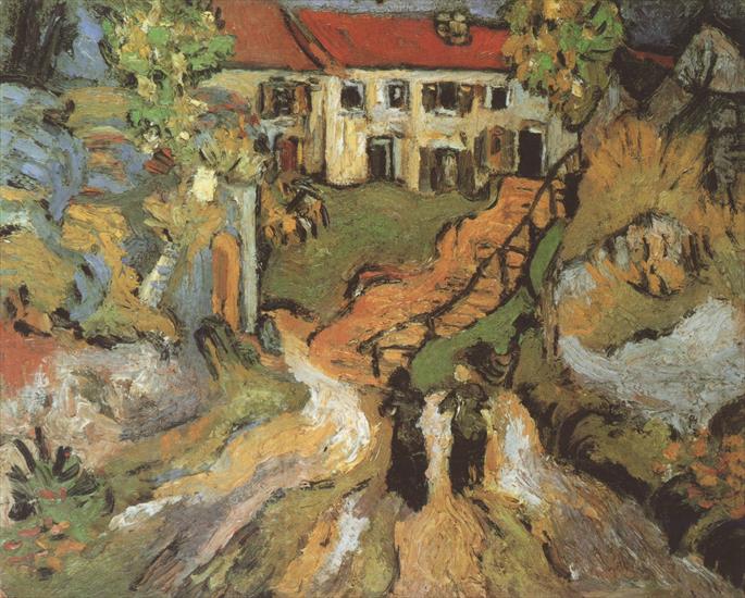 792 paintings 600dpi - 735. Village Street with Stairs in Auvers, Auvers-sur-Oise 1890.jpg