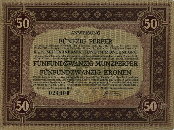 Czrnogóra - MontenegroPM153-50-Perper-25-Muenzperper-1917-donatedta_f.JPG