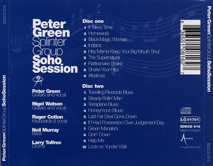 Peter Green Splinter Group-Soho-Live-Cd 2 - Peter Green Splinter Group - Soho Sessions - Back.jpg