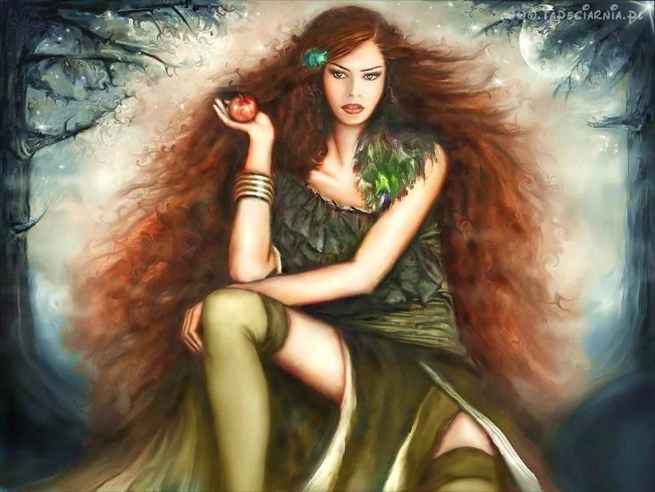 Kobiety fantasy - kobieta_jablko_noga_drzewa.jpg