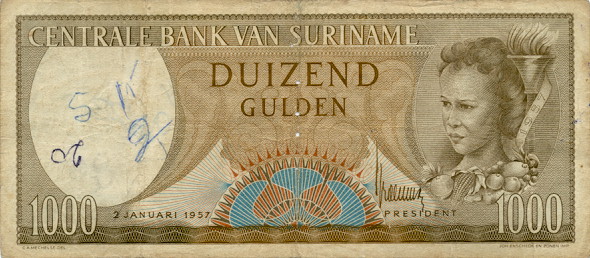 Suriname - SurinameP29-1000Gulden-1957-donatedfvt_f.jpg