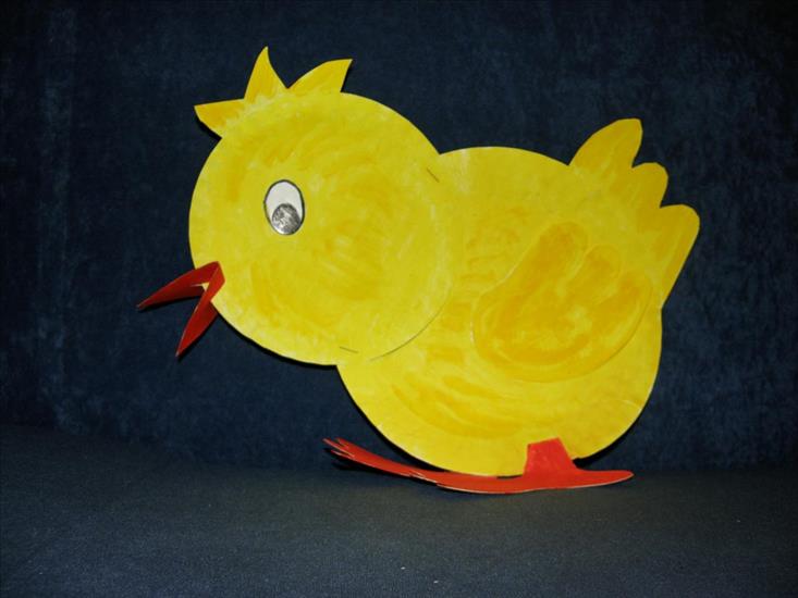 Zwierzątka z papierowych talerzyków  szablony - kurczak I.JPG