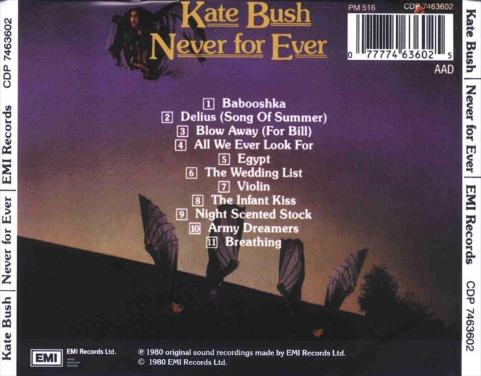 Kate Bush - Never For Ever - 1980 - Kate Bush - Never For Ever - back.jpg