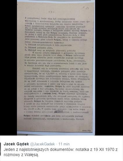 Kompletne dokumenty TW Bolek - 2.Jeden z najistotniejszych dokumentów notatka z 19 XII 1970 z rozmowy z Wałęsą.JPG