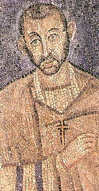 Wizerunki św. Ambrożego - św. Ambroży mozaika z katedry w Mediolanie.jpg
