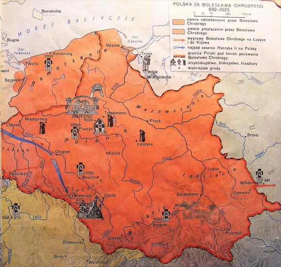 Mapy Polski1 - 992-1025 - Polska za Bolesława Chrobrego.jpg