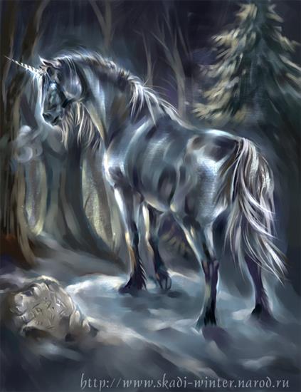 jednorożce, pegazy i inne magiczne konie - Master_of_the_Magic_Forest_by_SnowSkadi.jpg