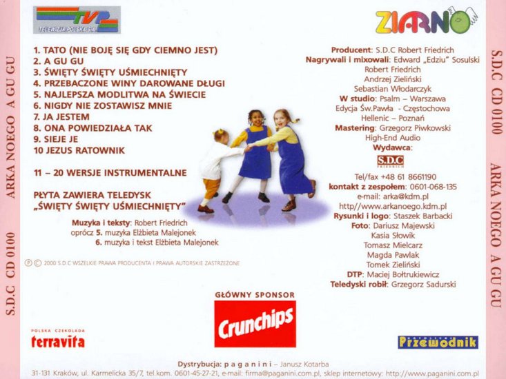 Arka Noego - 2000 A Gu Gu Bonus Tapes Songs.mp3 - Arka Noego - 2000 A gu gu -Back Tył płyty.jpg