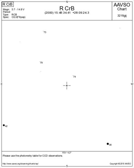 Mapki do 8 mag - pole widzenia 4,2 stopnie - Mapka okolic gwiazdy R CrB.png