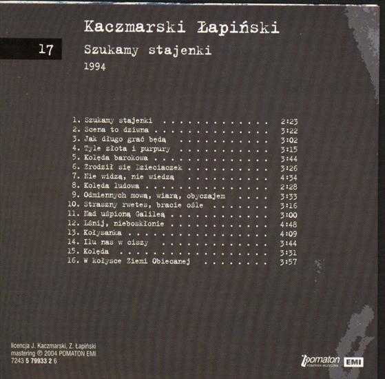 1995 Jacek Kaczmarski - szukamy stajenki -  www.polskie-mp3.tk  jacek kaczmarski - szukamy stajenki - backcover.jpg